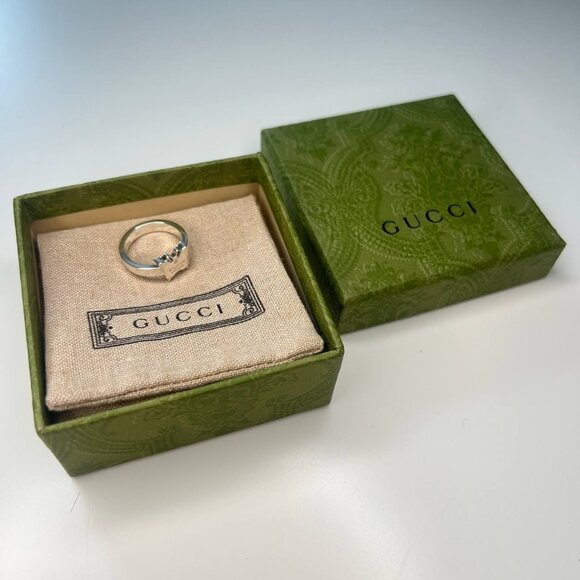 Authentic gucci sterling silver women's ring butterfly ring size 8 with box - Picture 3 of 8